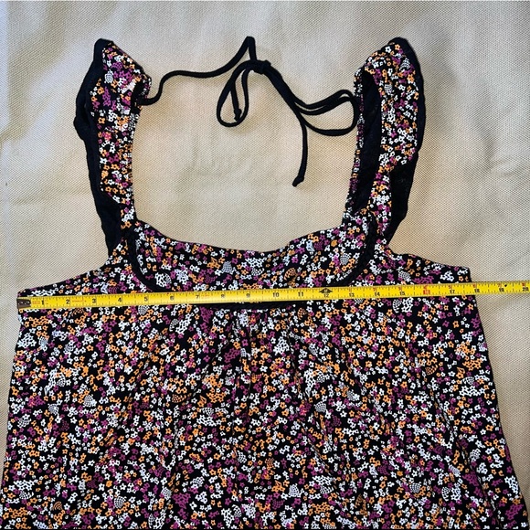 Volcom "Ditzy Dazed" Top - Black Floral Print - Flowy/Airy - Y2K - Junior's XL - Picture 12 of 16